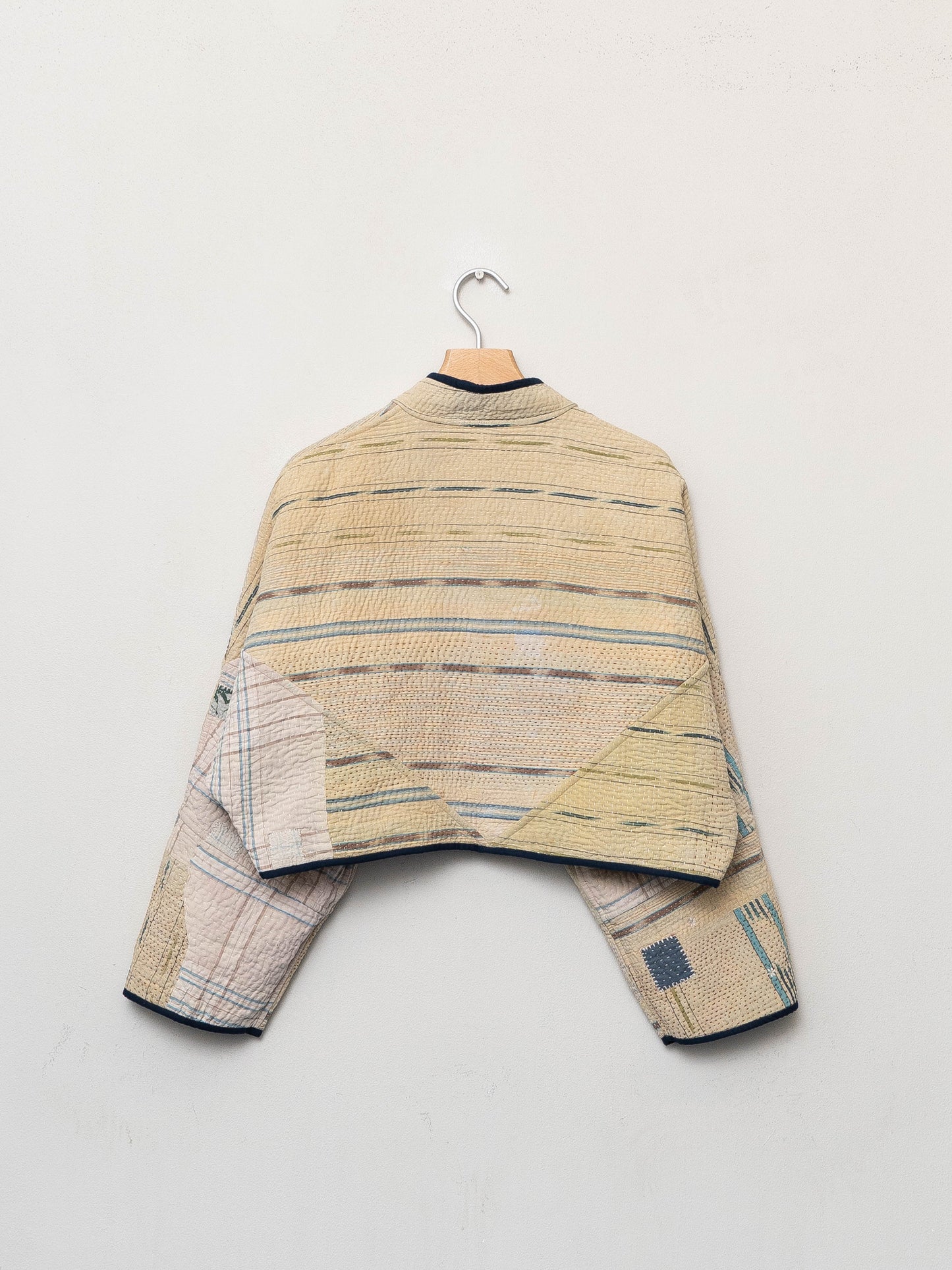 The Kaira Cropped Quilted Patchwork Kantha Jacket