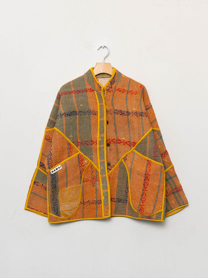 The Ladhiya Quilted Patchwork Kantha Jacket