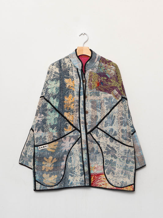 The Narmada Quilted Patchwork Kantha Jacket