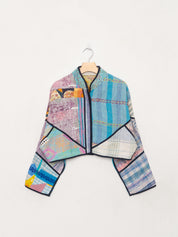 The Kaira Cropped Quilted Patchwork Kantha Jacket