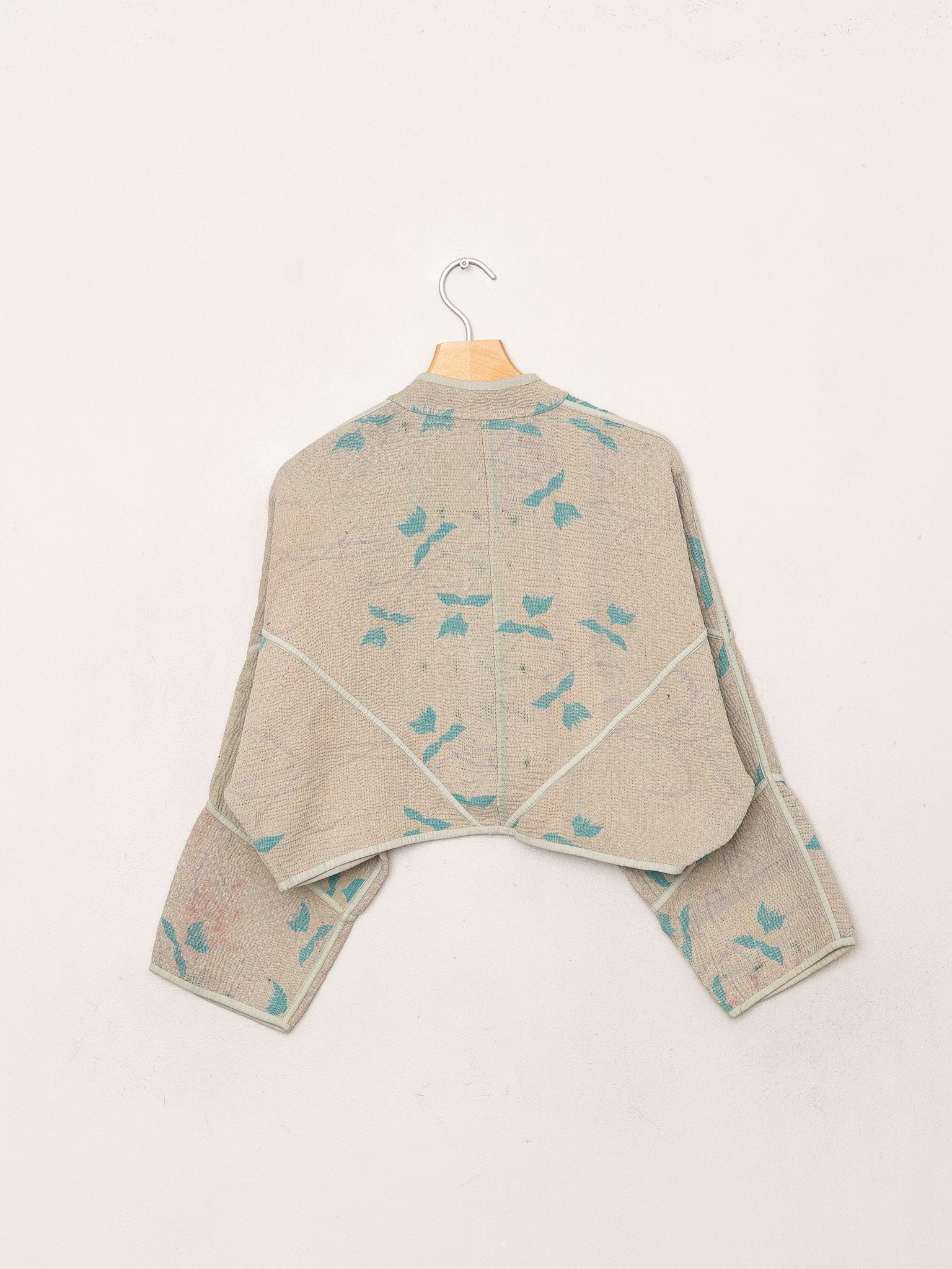 The Kaira Cropped Quilted Indigo Kantha Jacket
