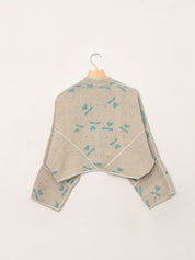 The Kaira Cropped Quilted Indigo Kantha Jacket