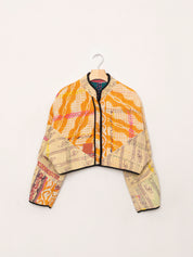 The Kaira Cropped Quilted Patchwork Kantha Jacket
