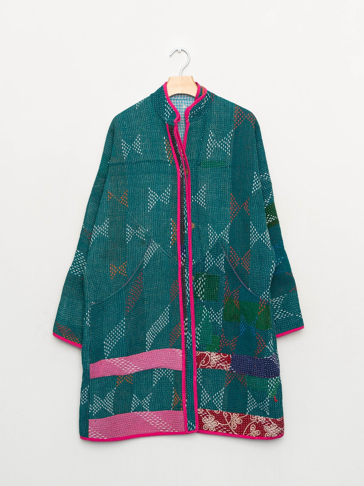 The Sai Quilted Patchwork Kantha Coat