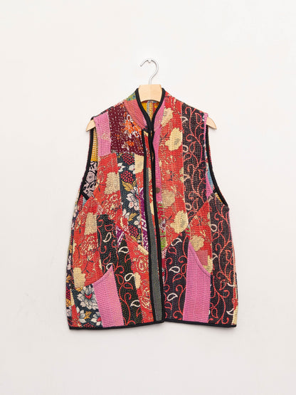 The Ladhiya Quilted Patchwork Kantha Vest