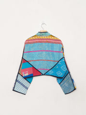 The Kaira Cropped Quilted Patchwork Kantha Jacket