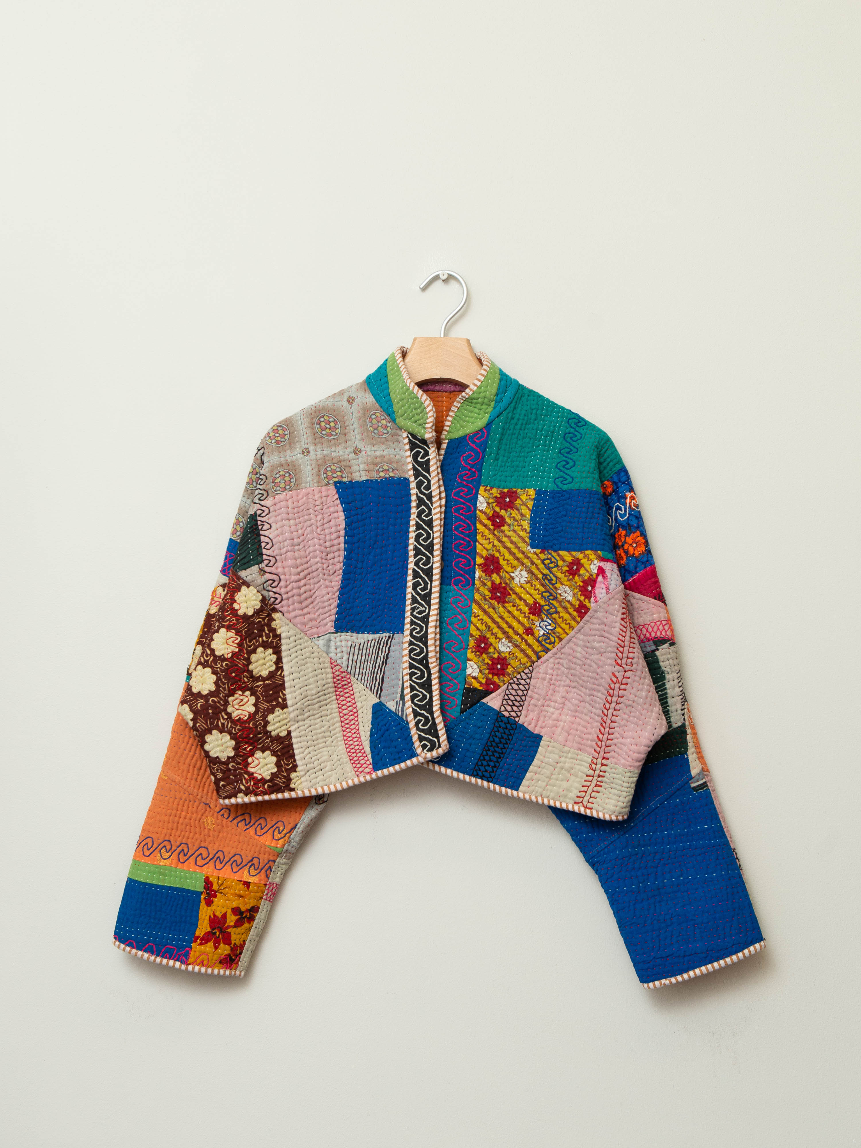 The Kaira Cropped Quilted Patchwork Kantha Jacket – NAMAI