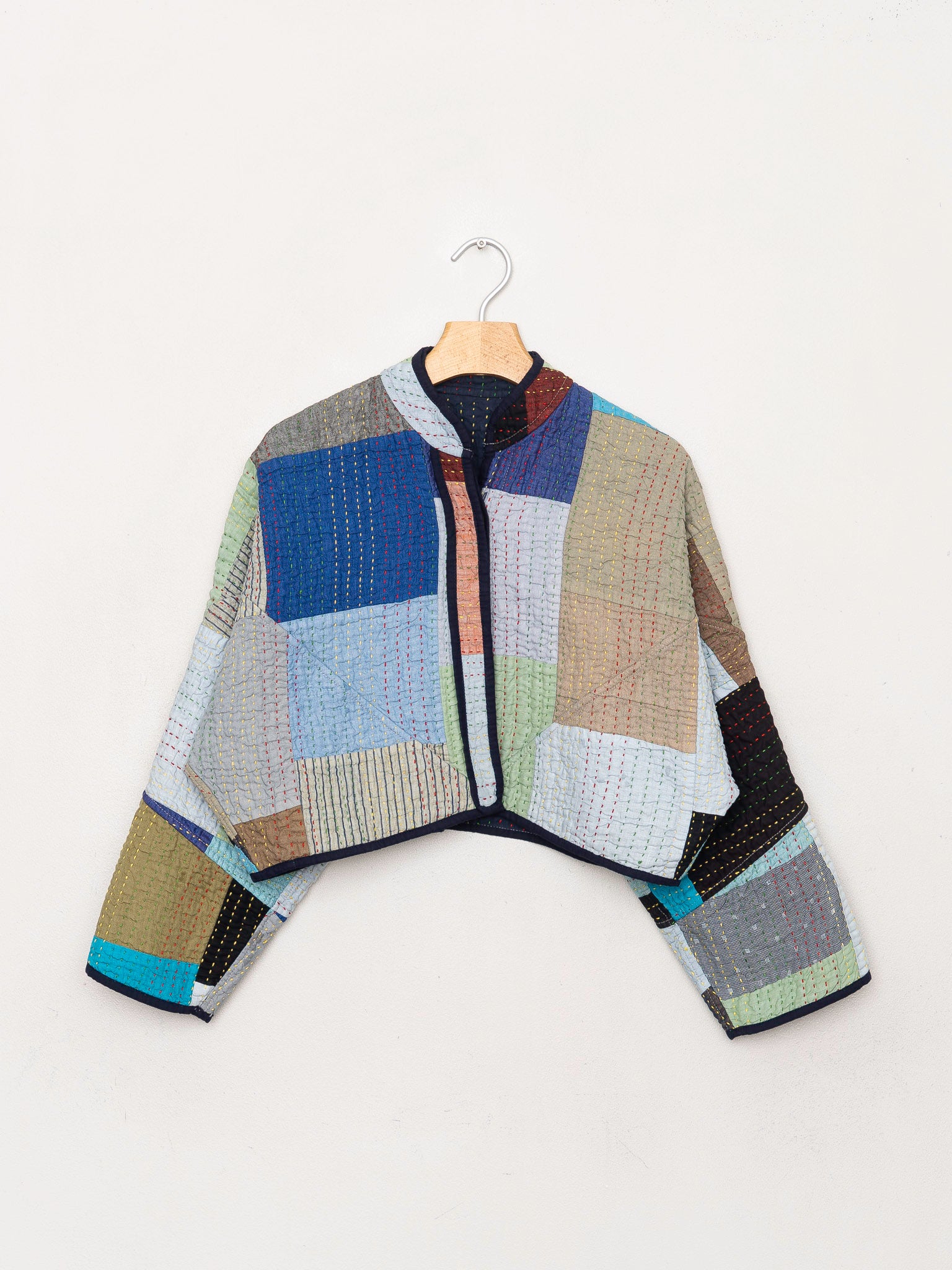 The Kaira Cropped Quilted Ralli Kantha Jacket
