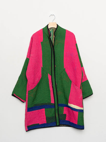 The Sai Quilted Patchwork Kantha Coat