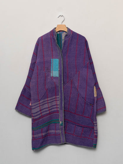 The Sai Quilted Patchwork Kantha Coat