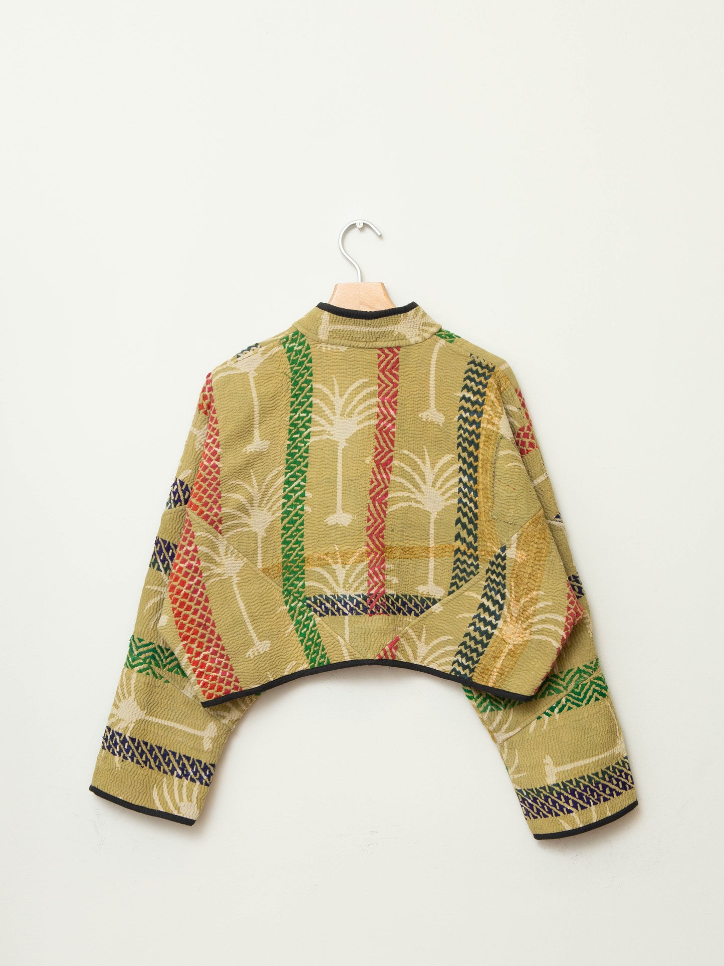 The Kaira Cropped Quilted Plant Dyed Kantha Jacket