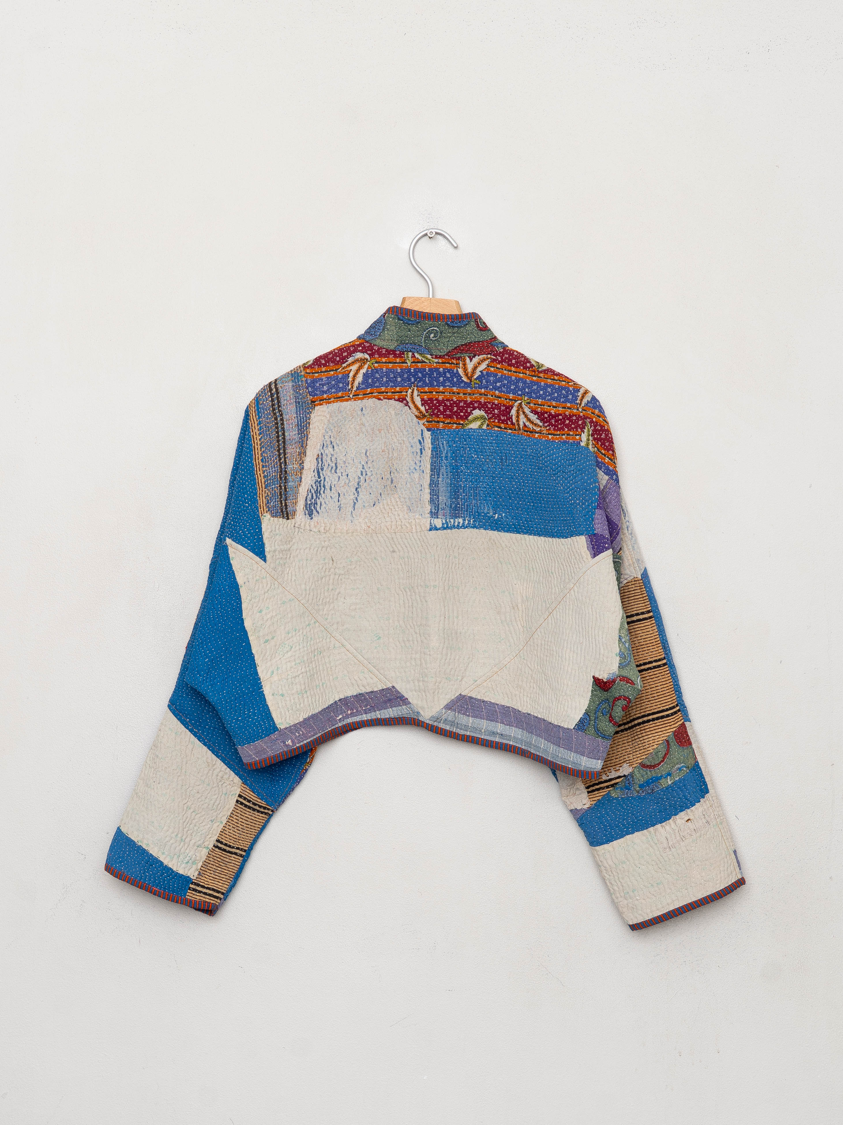 The Kaira Cropped Quilted Patchwork Kantha Jacket