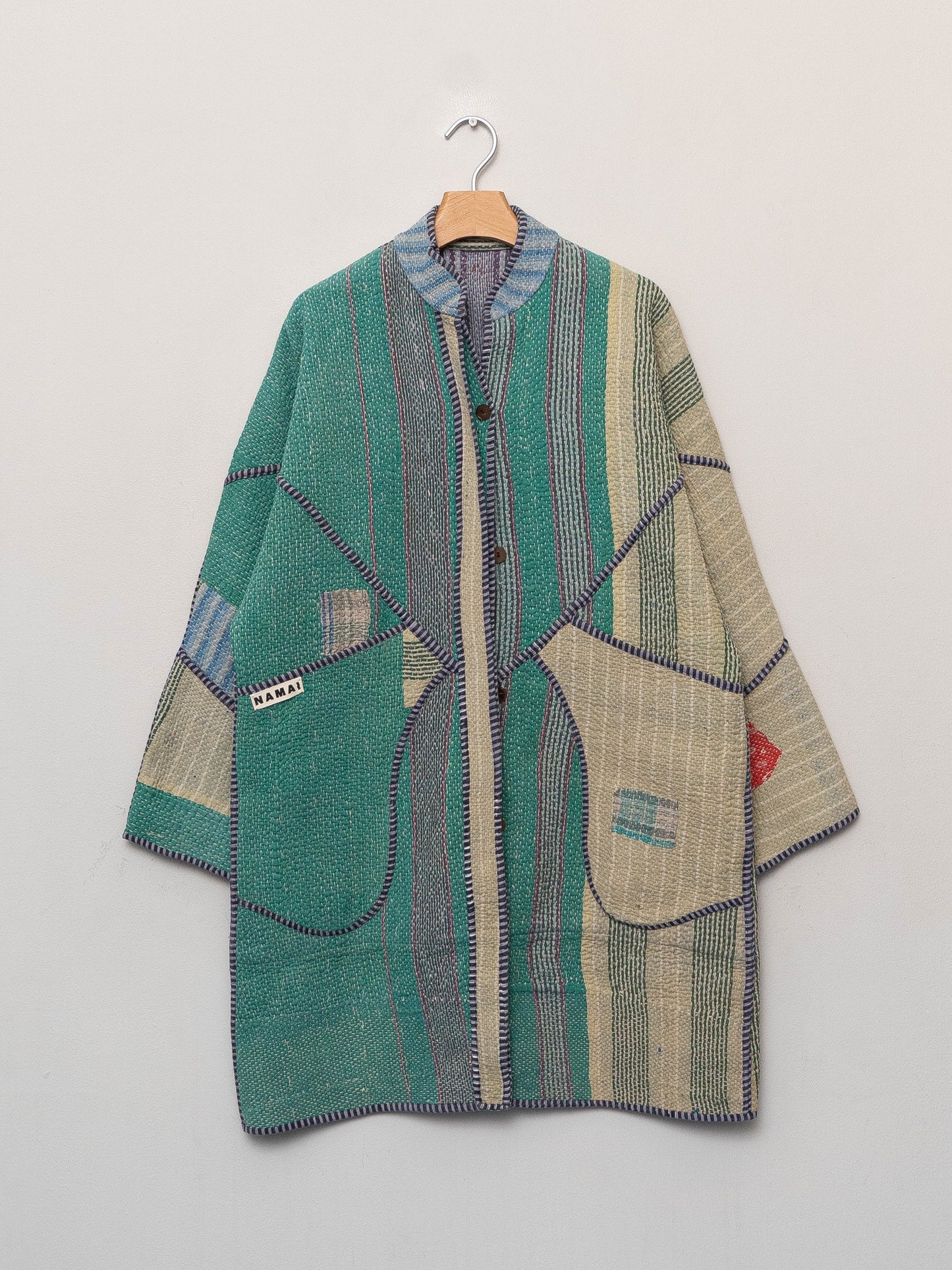 The Sai Quilted Patchwork Kantha Coat