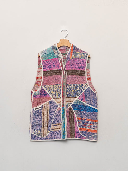 The Ladhiya Quilted Patchwork Kantha Vest