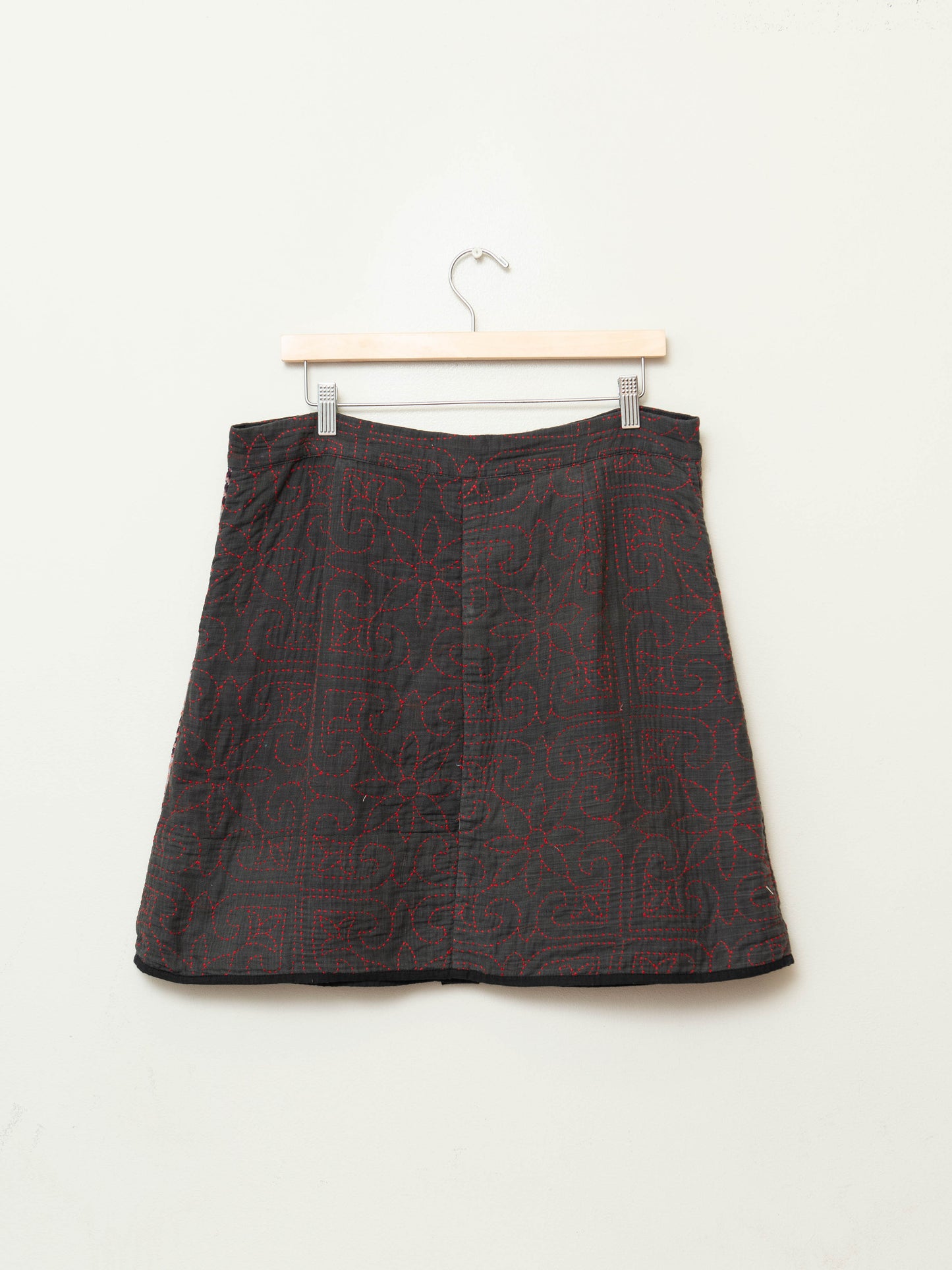 The Aditi Quilted Patchwork Kantha A-Line Skirt ~ Large