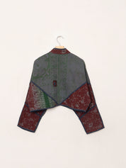 The Kaira Cropped Quilted Patchwork Kantha Jacket
