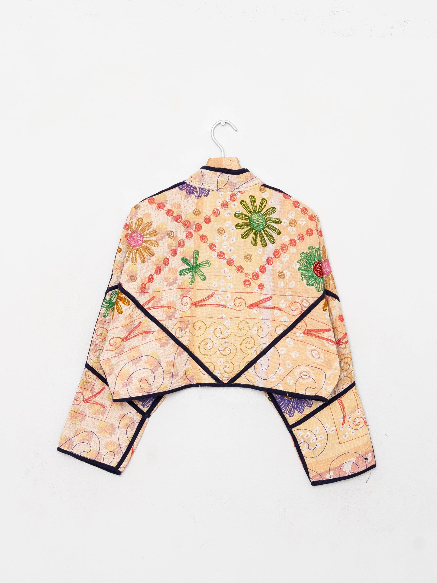 The Kaira Cropped Suzani Quilted Kantha Jacket