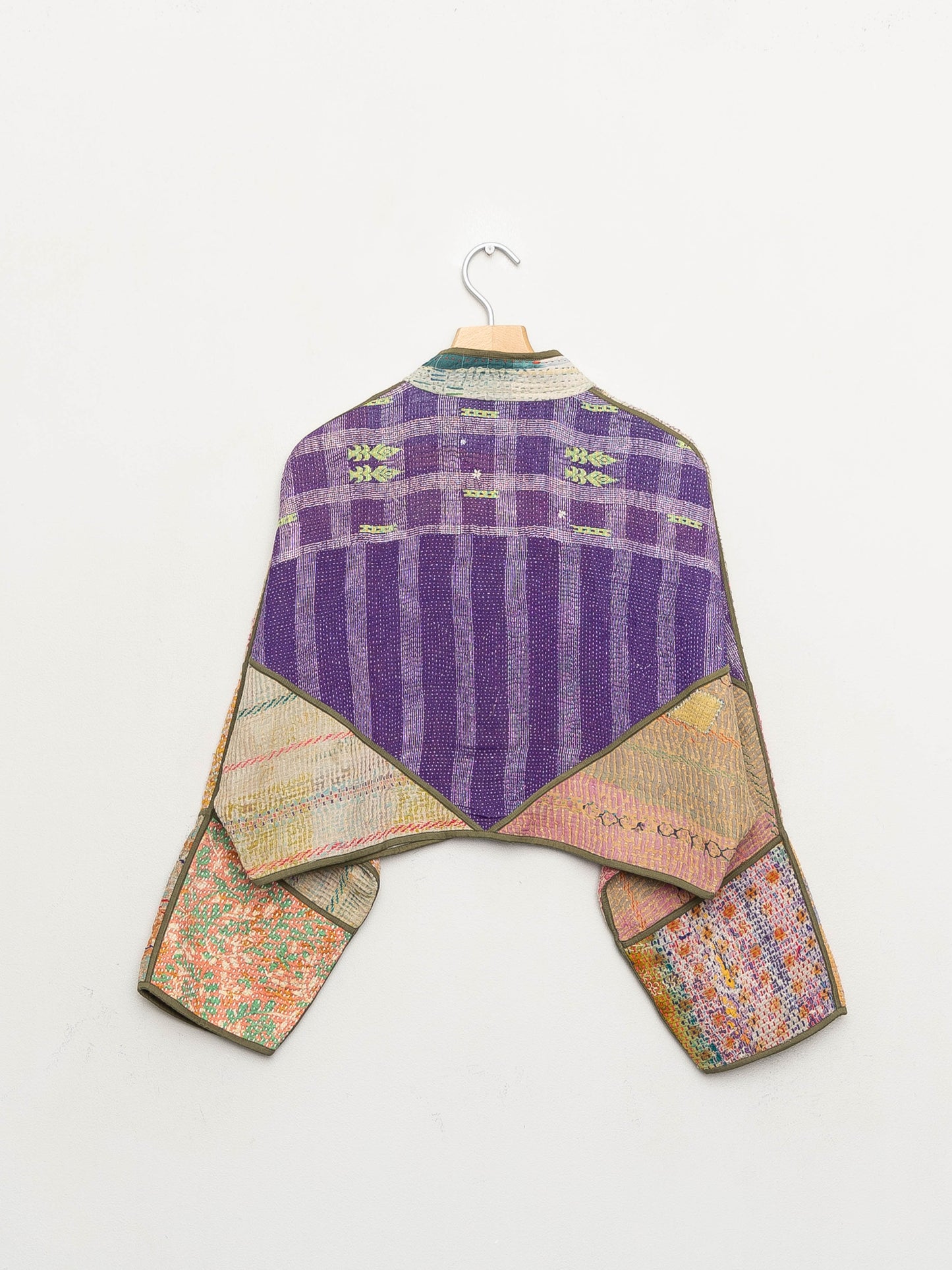 The Kaira Cropped Quilted Patchwork Kantha Jacket