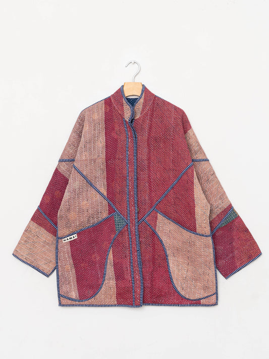 The Narmada Quilted Patchwork Kantha Jacket