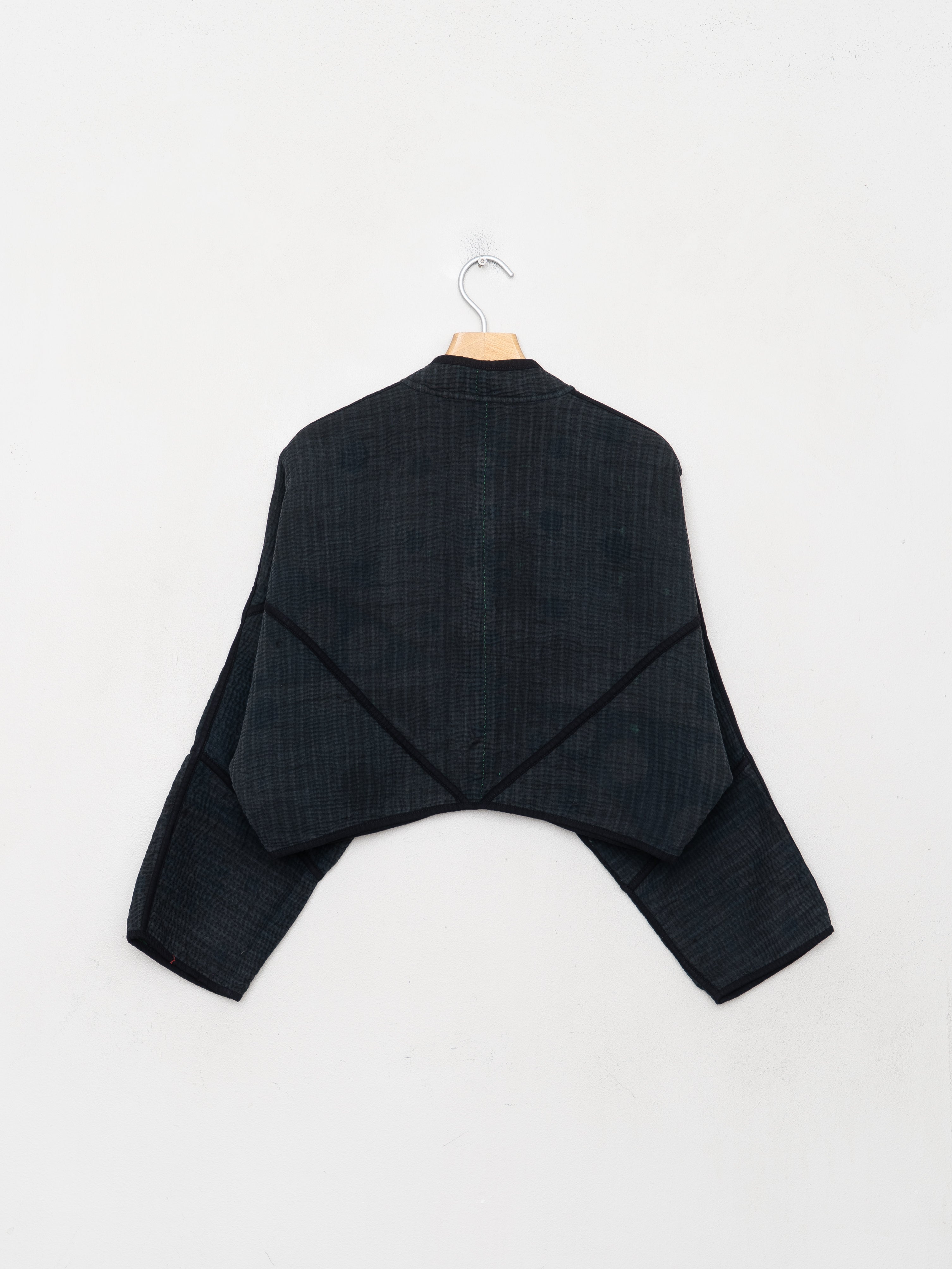The Kaira Cropped Quilted Indigo Kantha Jacket