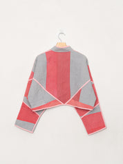 The Kaira Cropped Quilted Patchwork Kantha Jacket