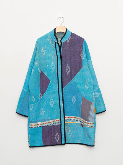 The Sai Quilted Patchwork Kantha Coat