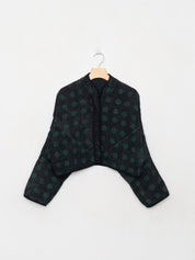The Kaira Cropped Quilted Indigo Kantha Jacket