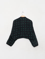 The Kaira Cropped Quilted Indigo Kantha Jacket