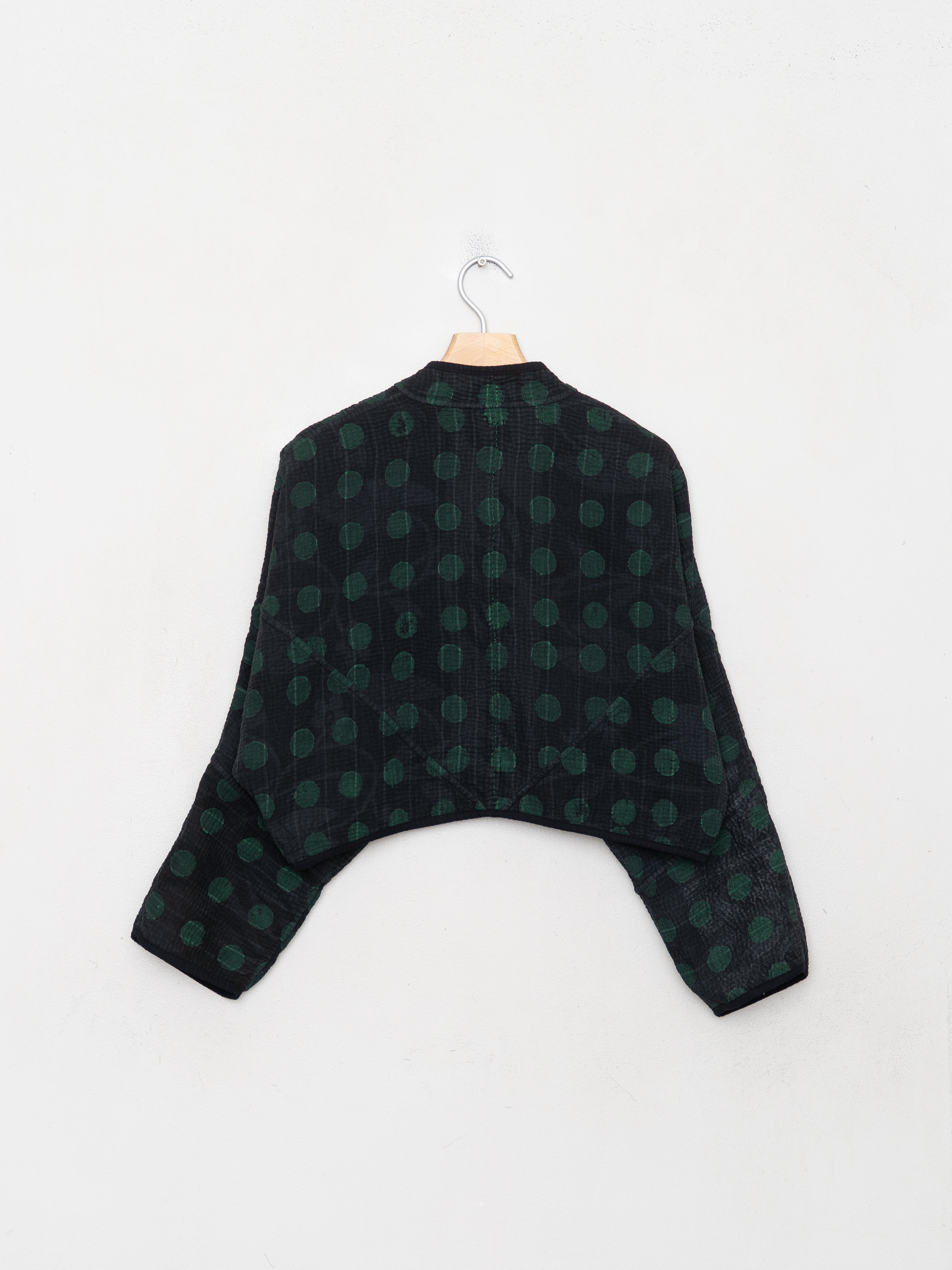 The Kaira Cropped Quilted Indigo Kantha Jacket