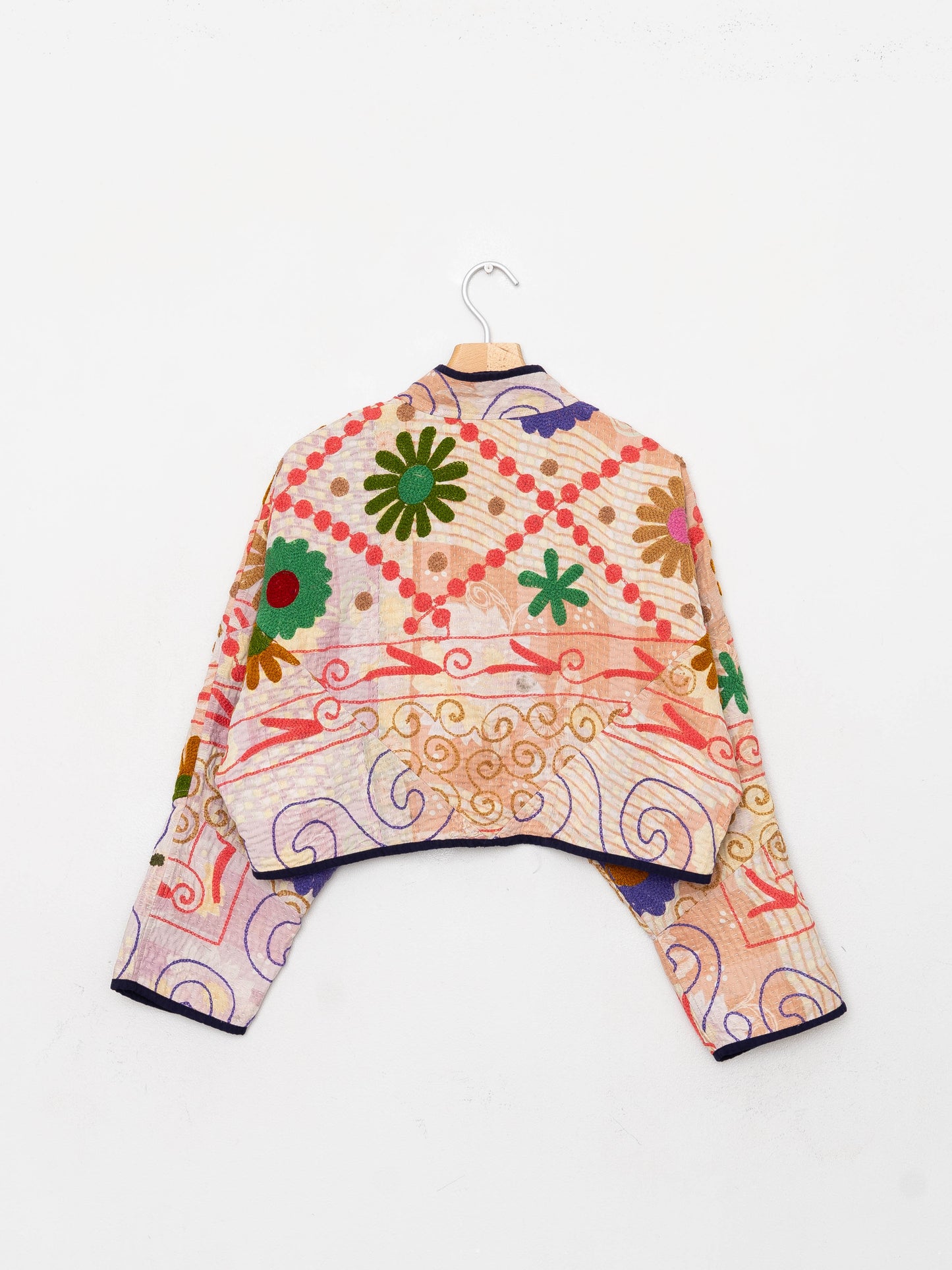 The Kaira Cropped Suzani Quilted Kantha Jacket