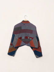 The Kaira Cropped Quilted Patchwork Kantha Jacket