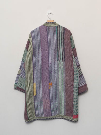 The Sai Quilted Patchwork Kantha Coat