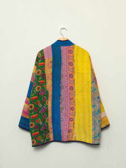 The Narmada Quilted Patchwork Kantha Jacket