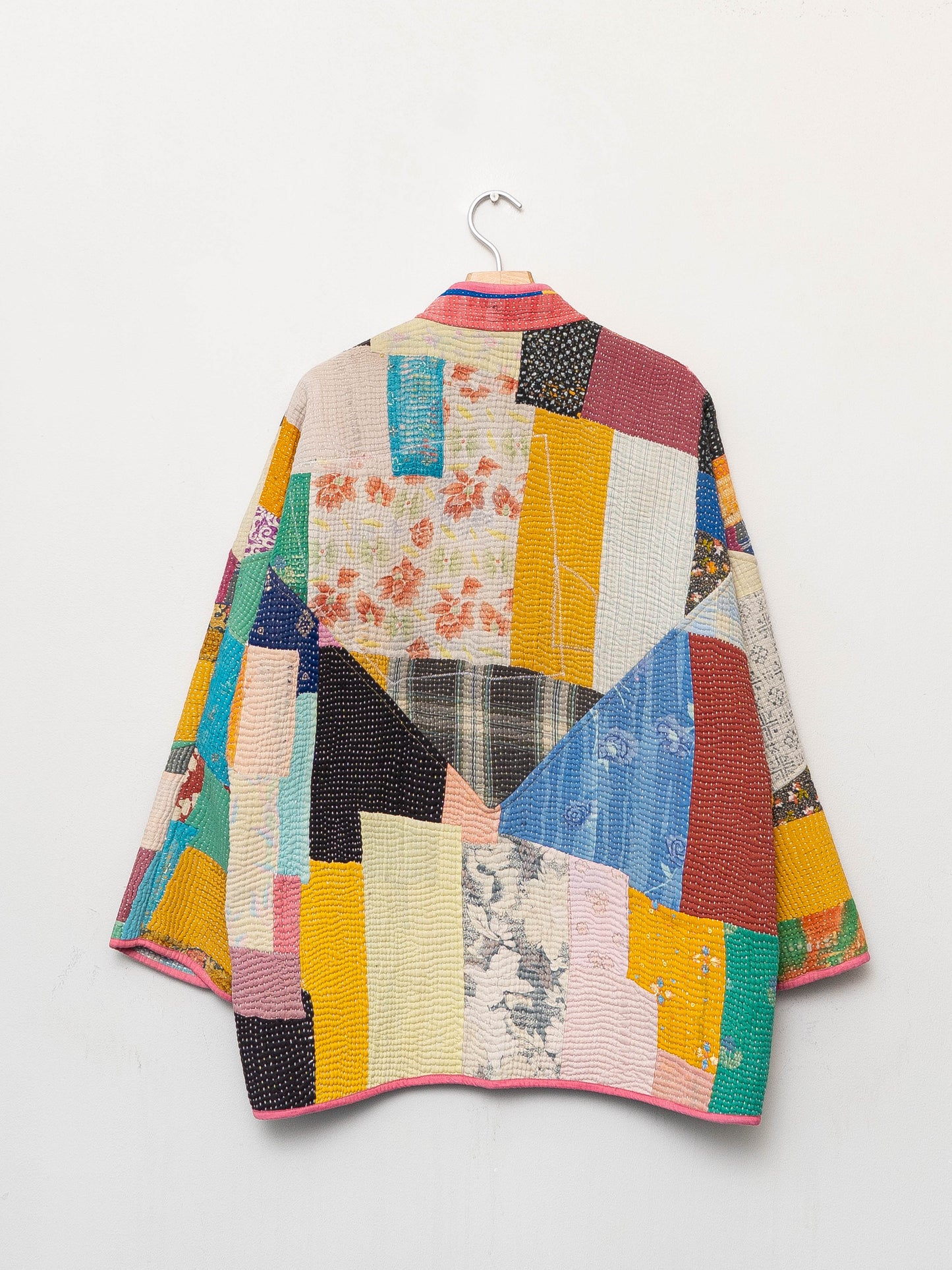 The Narmada Quilted Patchwork Kantha Jacket