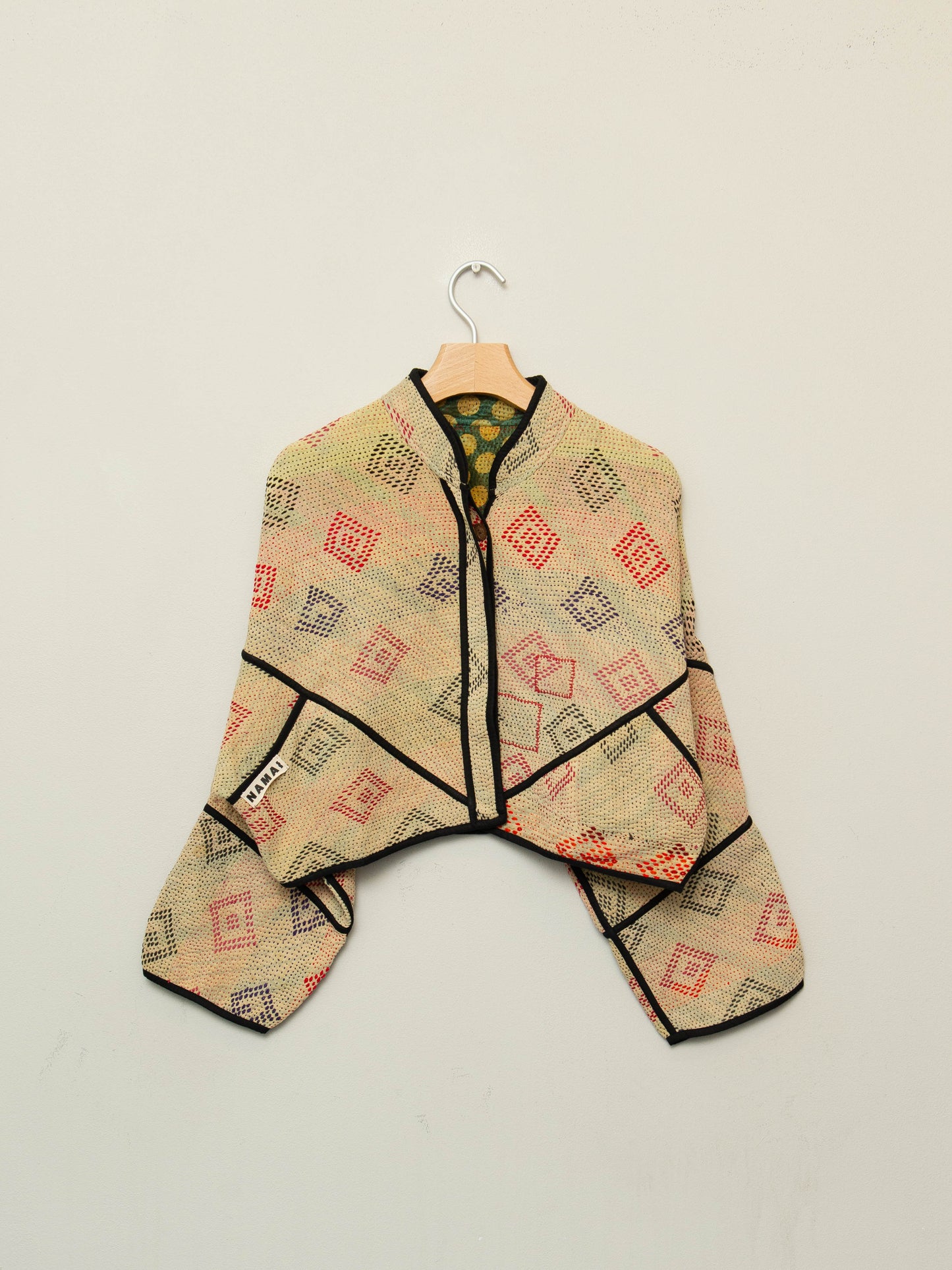 The Kaira Cropped Quilted Patchwork Kantha Jacket