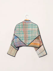 The Kaira Cropped Quilted Patchwork Kantha Jacket