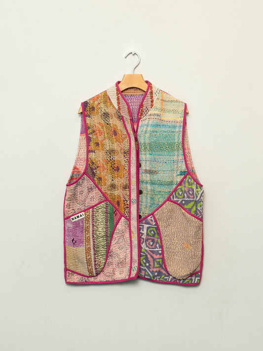 The Ladhiya Quilted Patchwork Kantha Vest