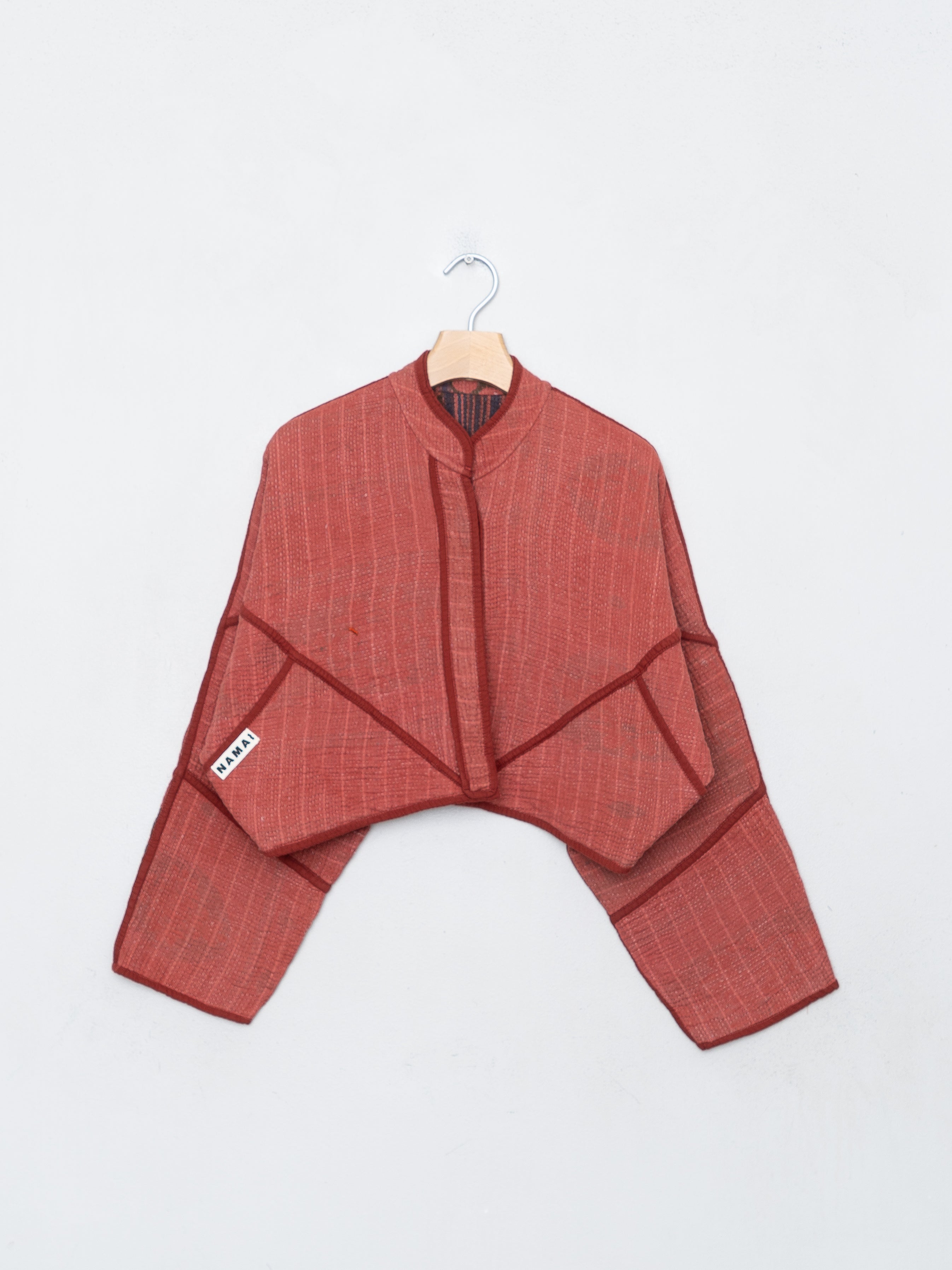 The Kaira Cropped Quilted Indigo Kantha Jacket