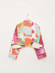 The Kaira Cropped Quilted Patchwork Kantha Jacket