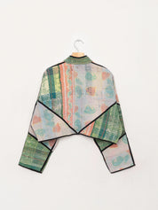 The Kaira Cropped Quilted Patchwork Kantha Jacket