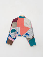 The Kaira Cropped Quilted Patchwork Kantha Jacket