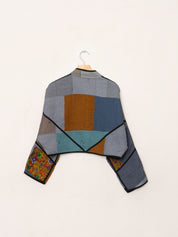 The Kaira Cropped Quilted Patchwork Kantha Jacket
