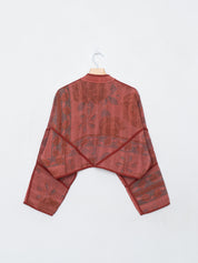 The Kaira Cropped Quilted Indigo Kantha Jacket