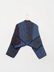 The Kaira Cropped Quilted Indigo Kantha Jacket