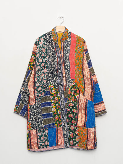 The Sai Quilted Patchwork Kantha Coat