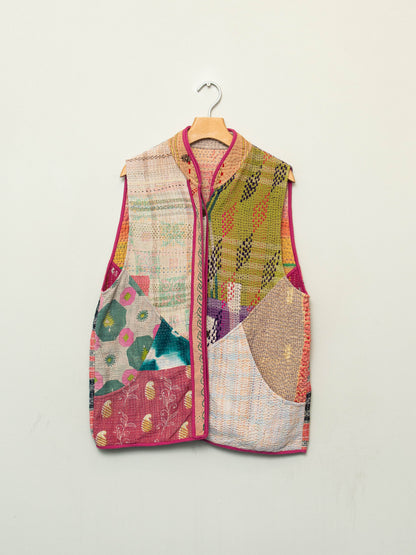 The Ladhiya Quilted Patchwork Kantha Vest