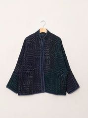 The Ladhiya Quilted Indigo Kantha Jacket
