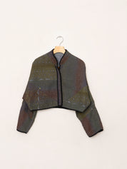 The Kaira Cropped Quilted Patchwork Kantha Jacket