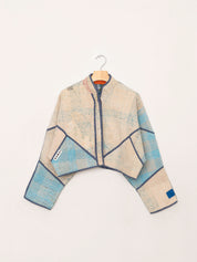 The Kaira Cropped Quilted Patchwork Kantha Jacket