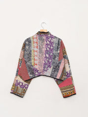 The Kaira Cropped Quilted Patchwork Kantha Jacket